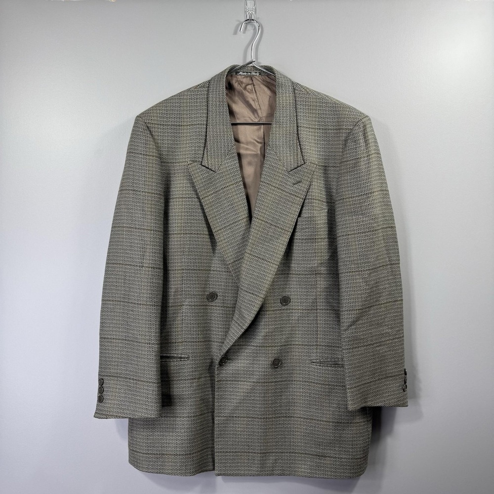 Vintage MANI Giorgio Armani Sport Coat Mens 44 Wool Double Breasted Italy 90s